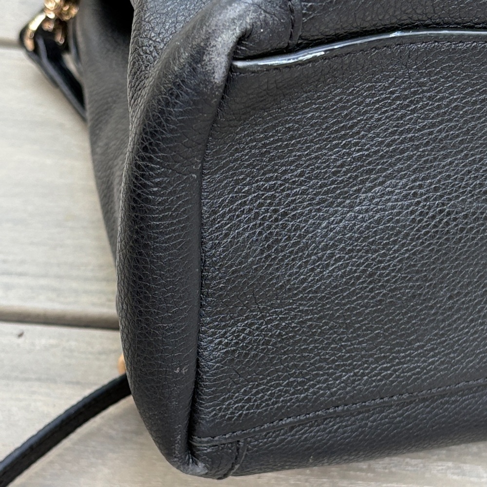 Coach Edie 28 Pebbled Black Leather Shoulder Bag - Picture 10 of 11